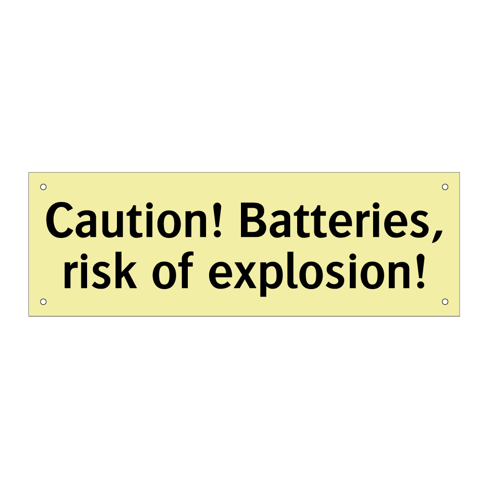 Caution! Batteries, risk of explosion!