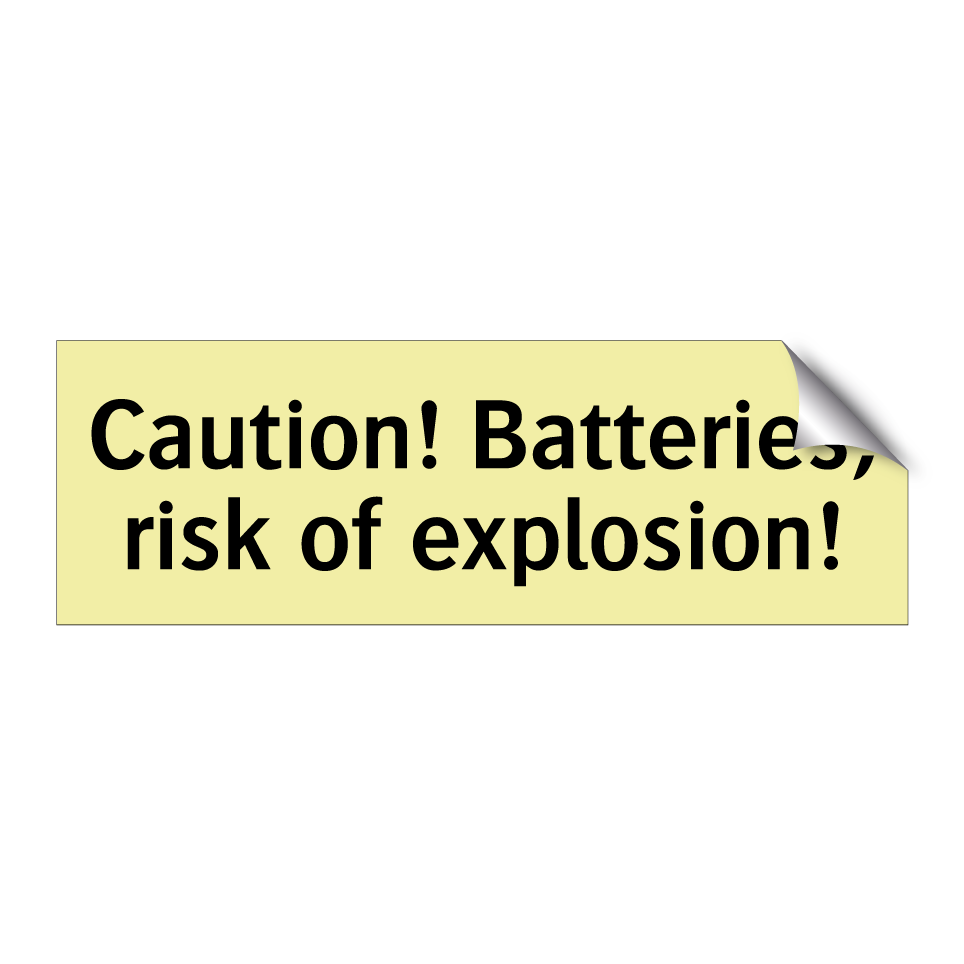 Caution! Batteries, risk of explosion!