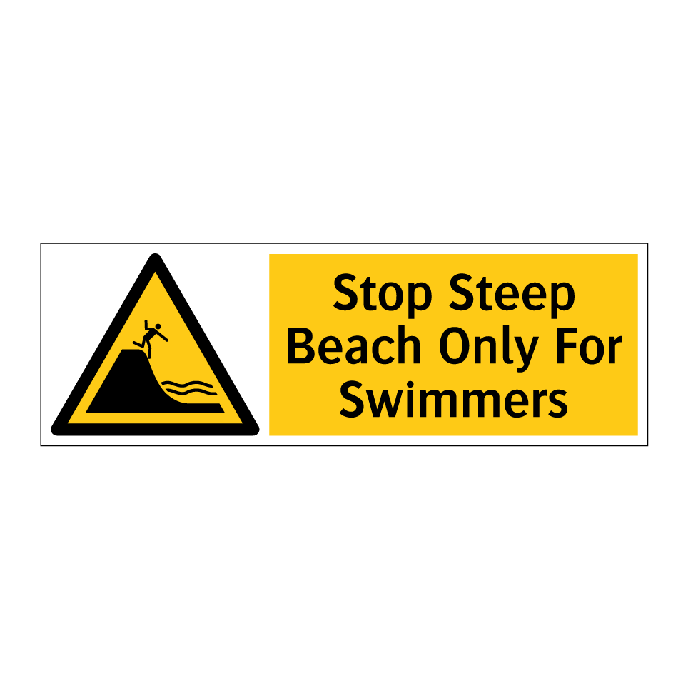Stop Steep Beach Only For Swimmers