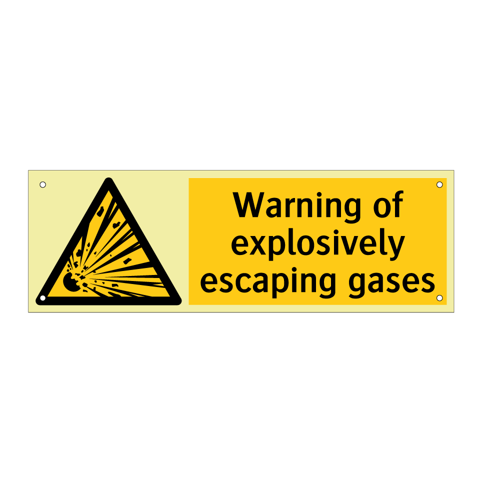 Warning of explosively escaping gases