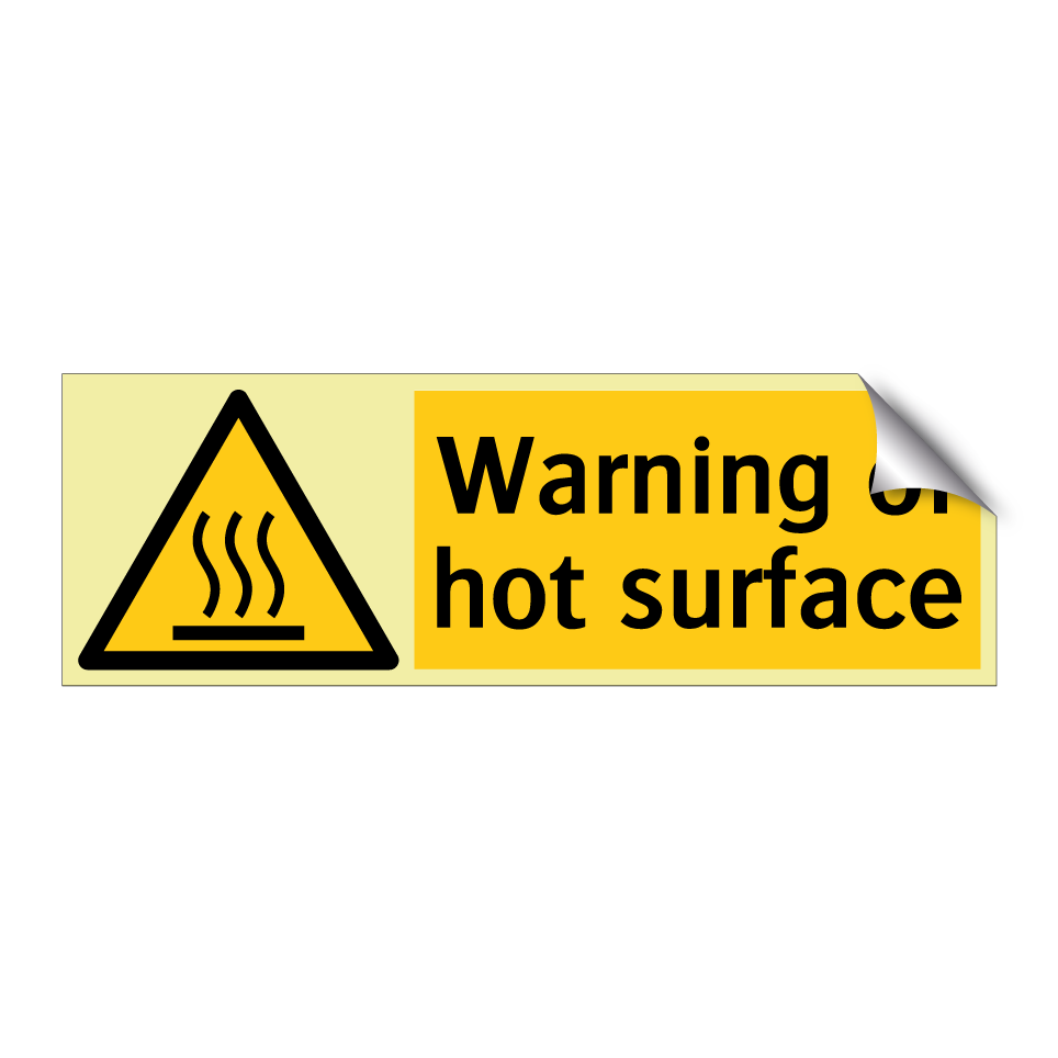Warning of hot surface