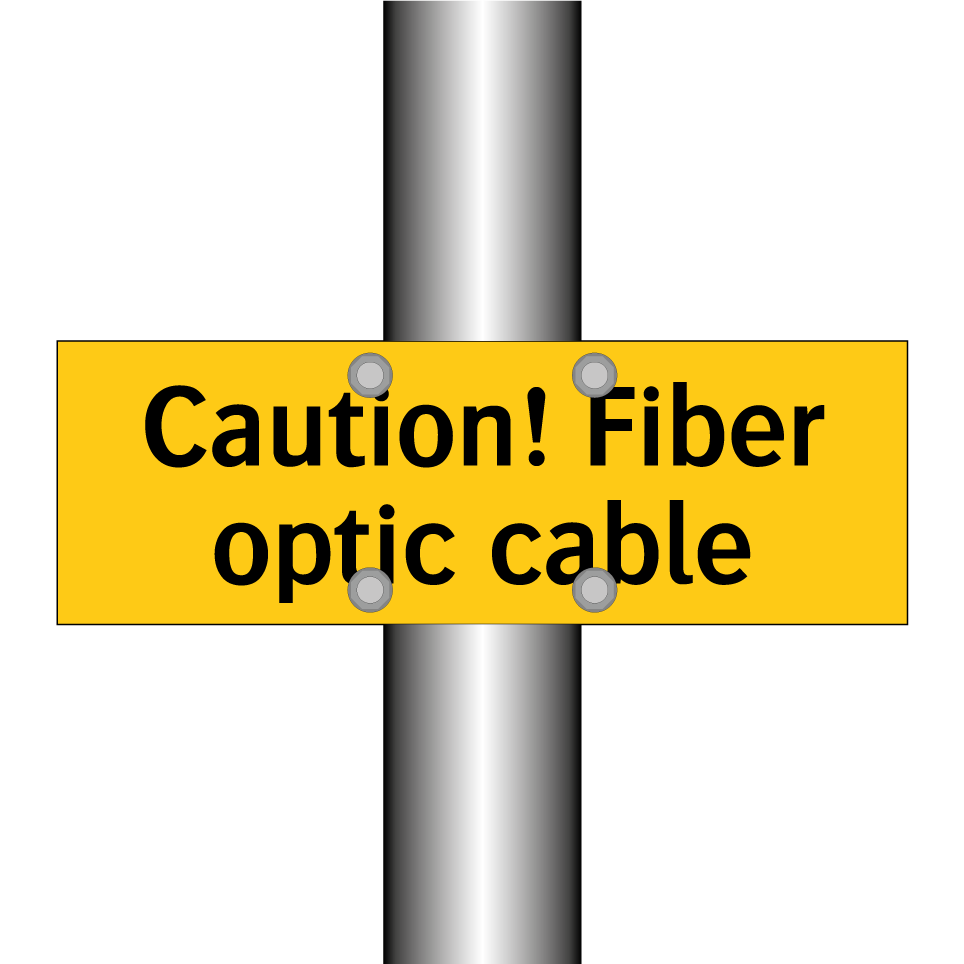 Caution! Fiber optic cable