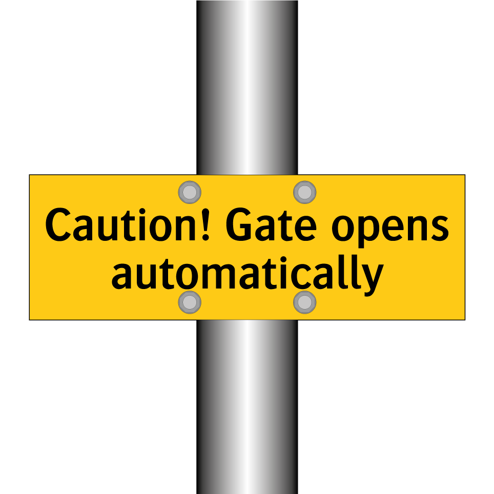 Caution! Gate opens automatically