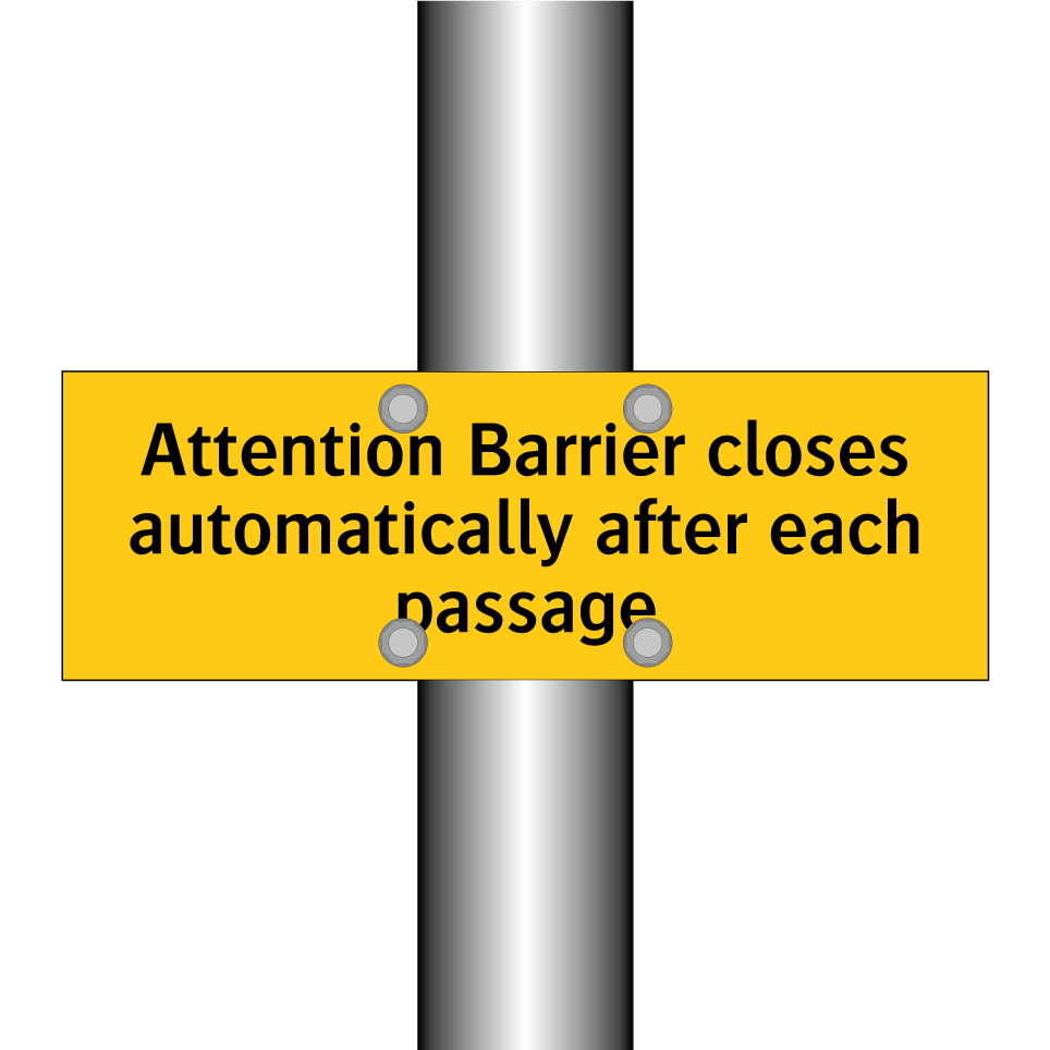 Attention Barrier closes automatically after each passage