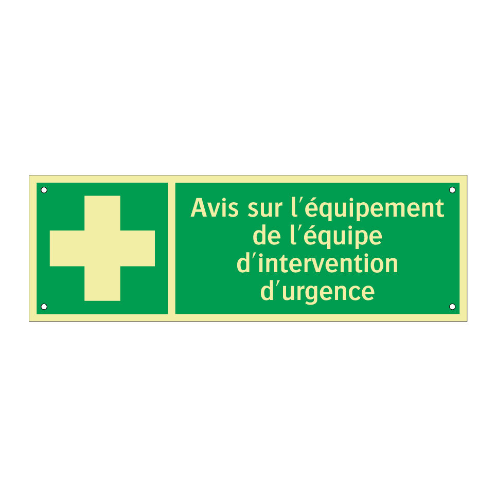 Avis sur l'équipement de l'équipe d'intervention d'urgence