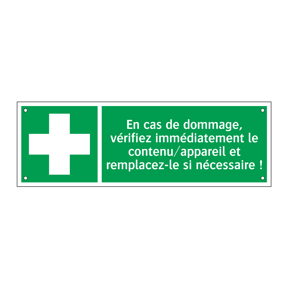 En cas de dommage, vérifiez immédiatement le contenu/appareil et remplacez-le si nécessaire !