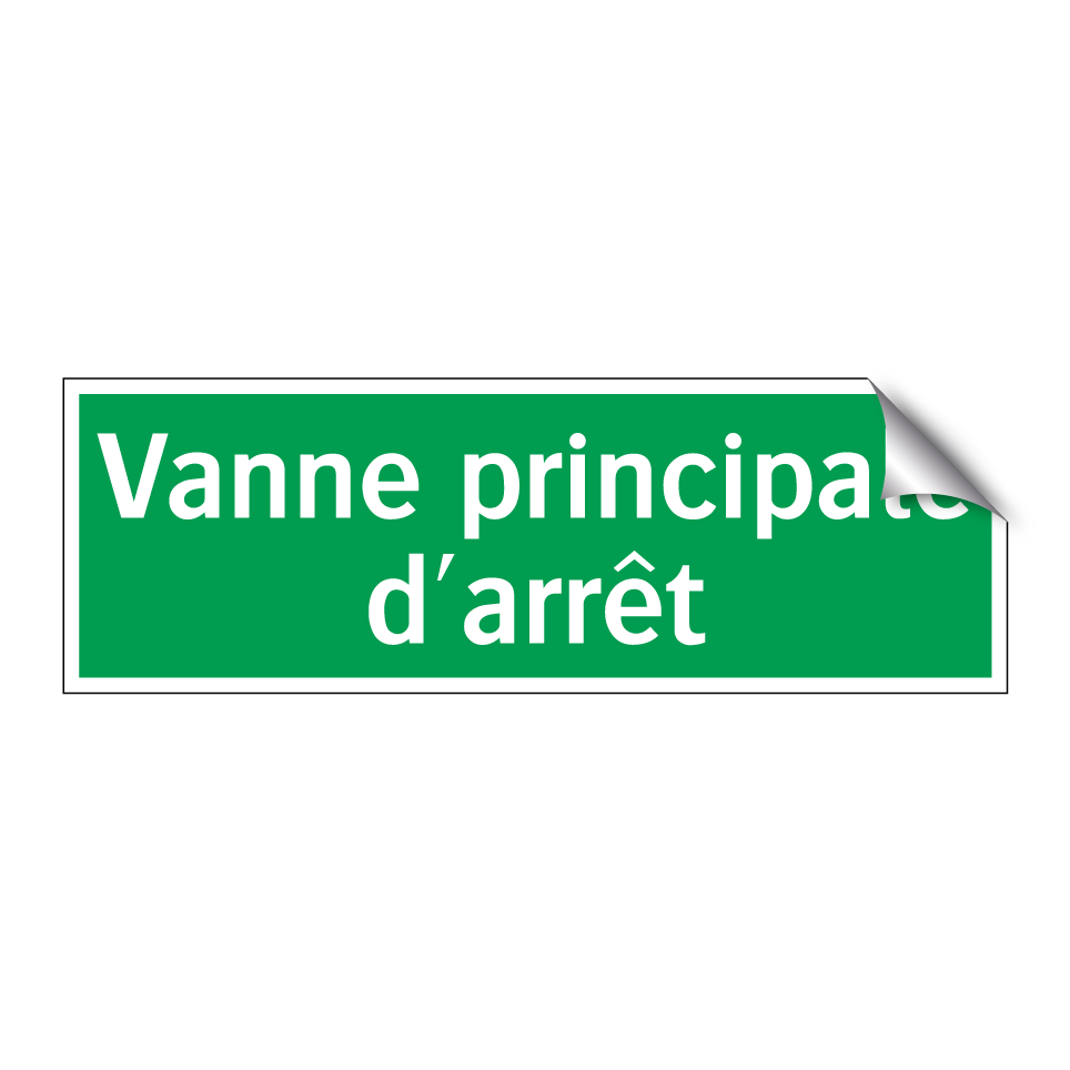 Vanne principale d'arrêt