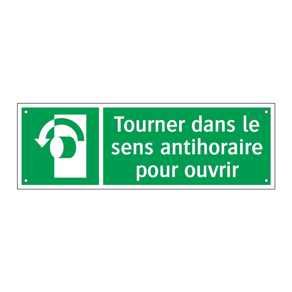 Tourner dans le sens antihoraire pour ouvrir