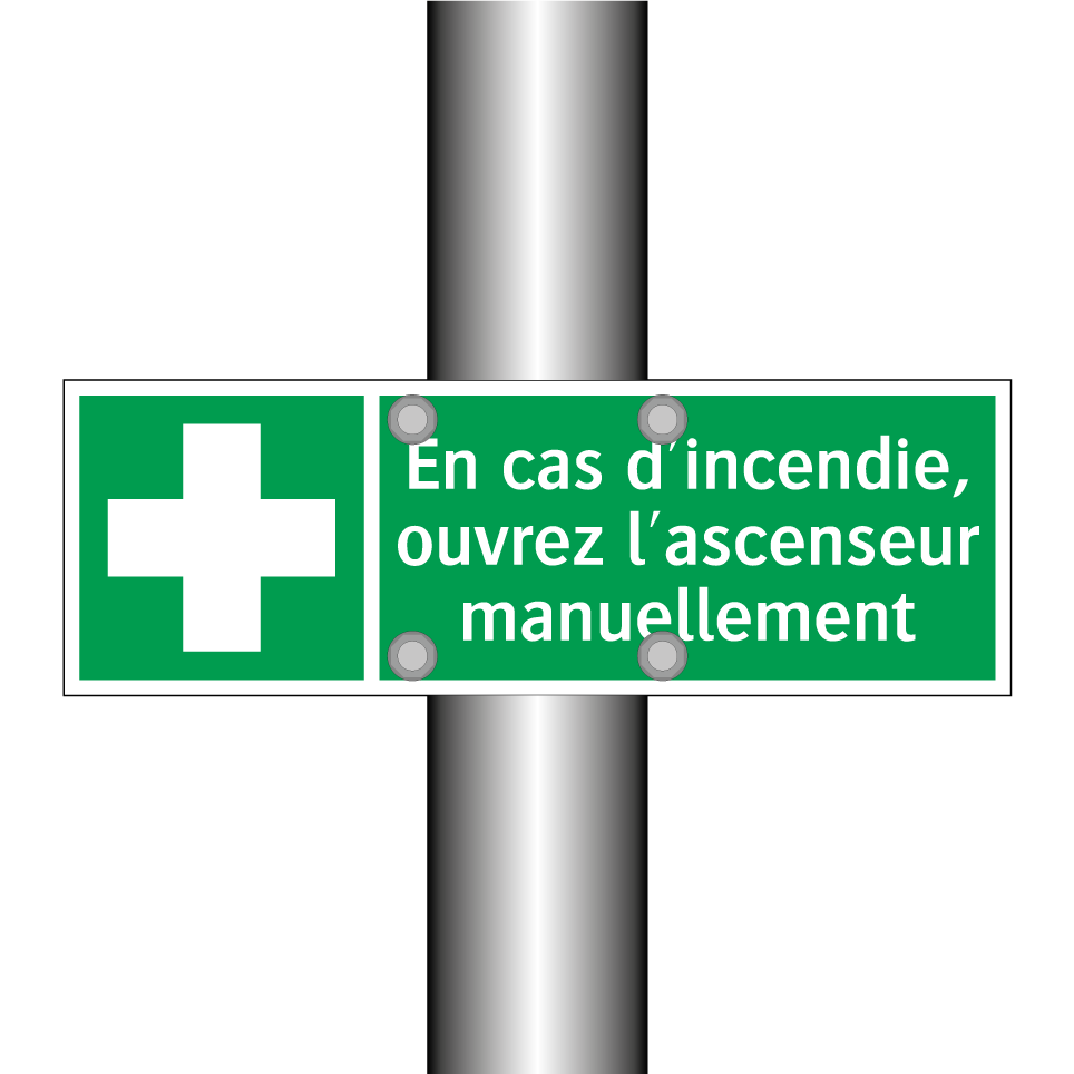 En cas d'incendie, ouvrez l'ascenseur manuellement