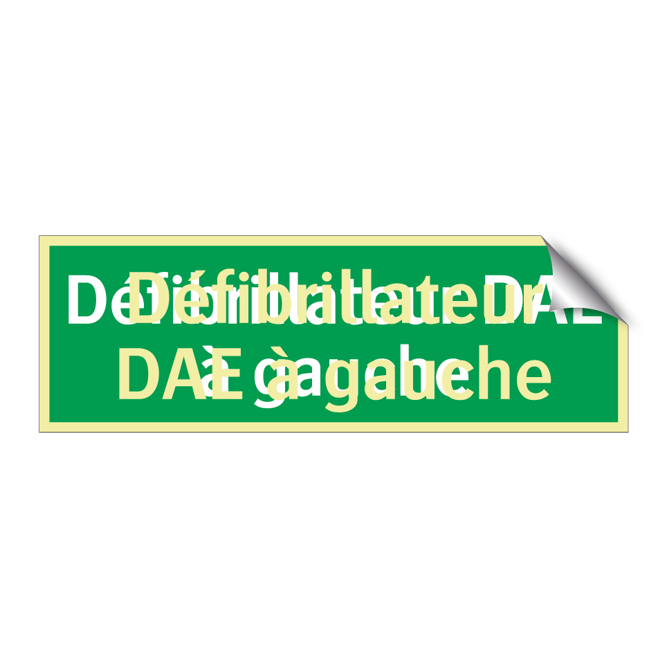 Défibrillateur DAE à gauche