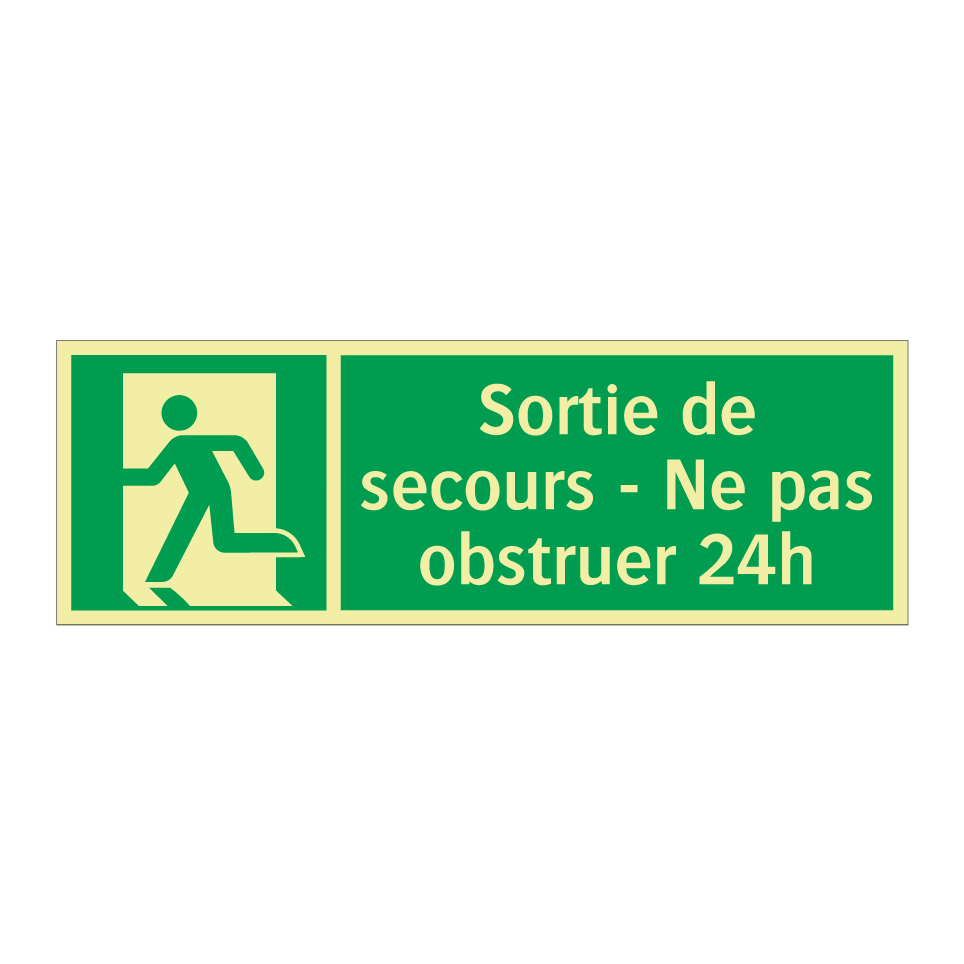 Sortie de secours - Ne pas obstruer 24h