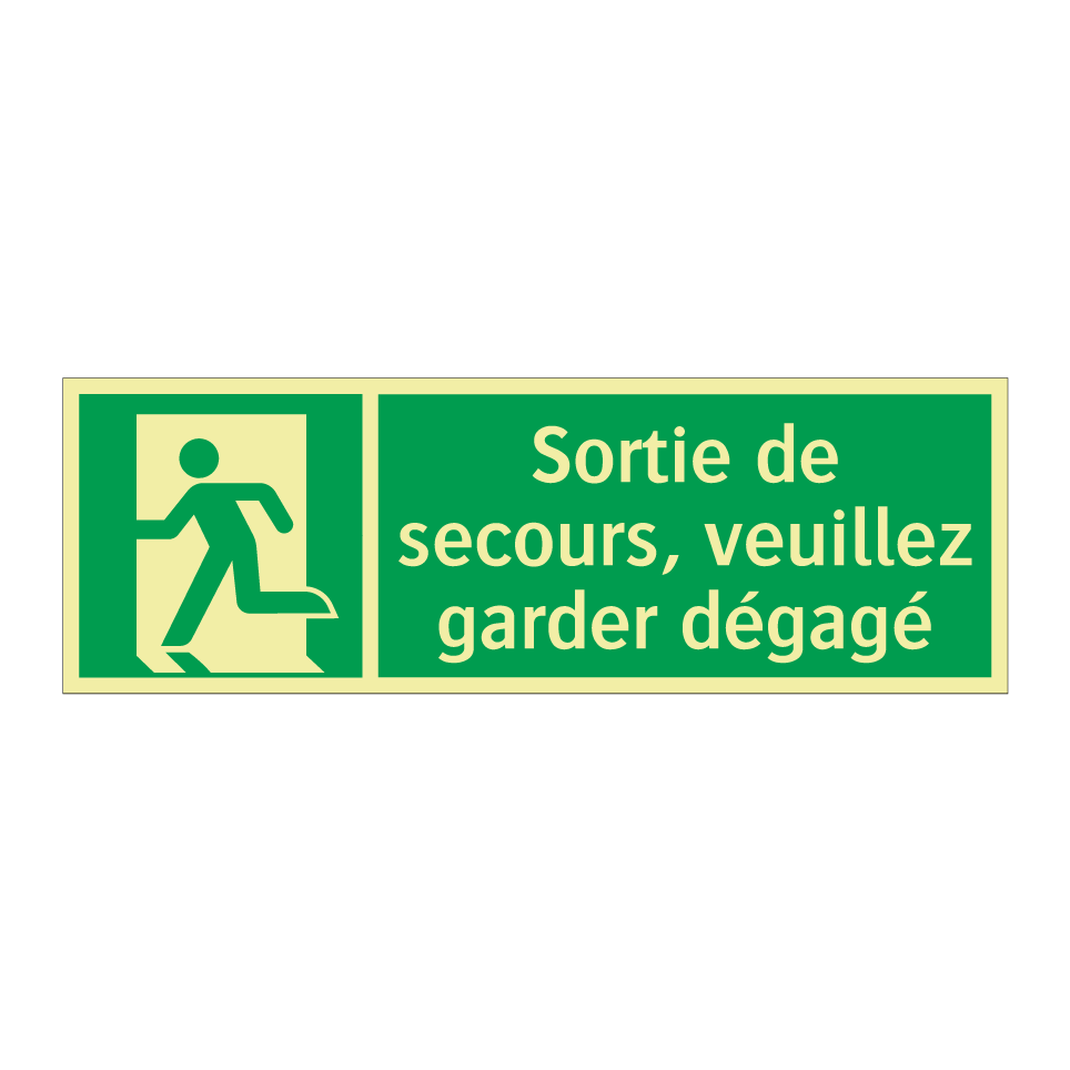Sortie de secours, veuillez garder dégagé