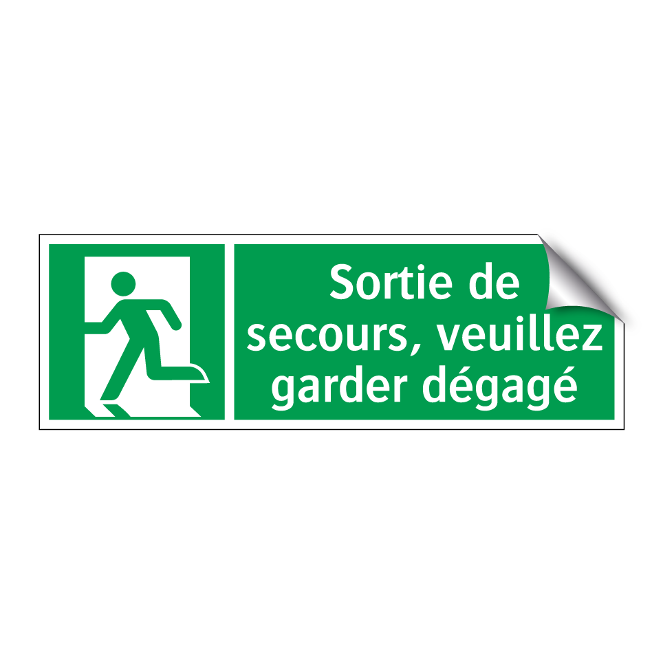 Sortie de secours, veuillez garder dégagé