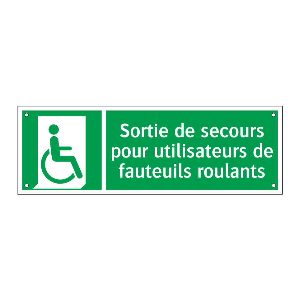 Sortie de secours pour utilisateurs de fauteuils roulants