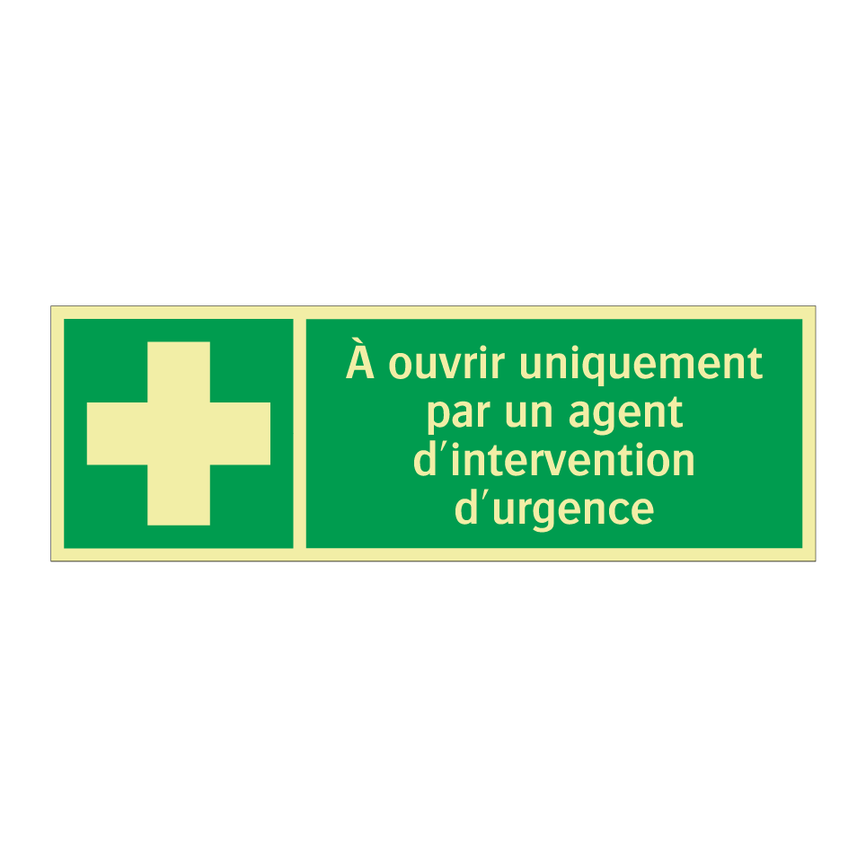À ouvrir uniquement par un agent d'intervention d'urgence