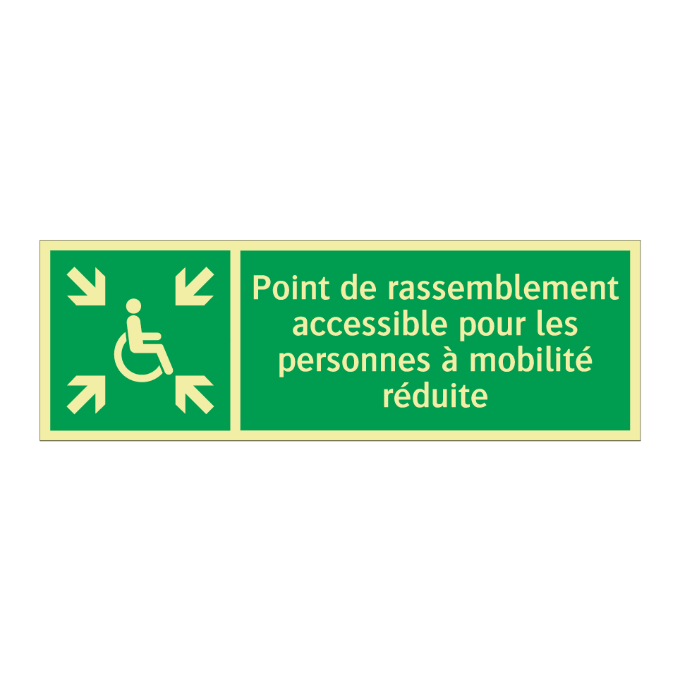 Point de rassemblement accessible pour les personnes à mobilité réduite