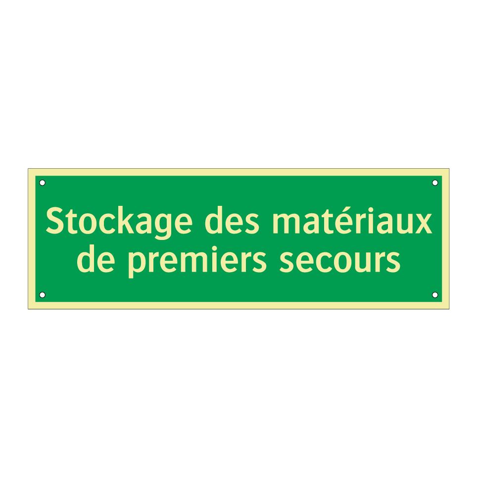 Stockage des matériaux de premiers secours