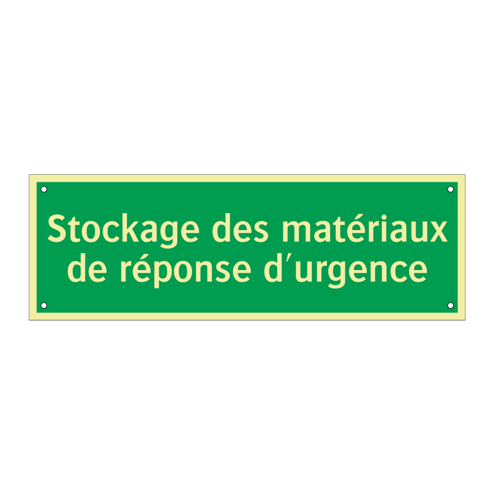 Stockage des matériaux de réponse d'urgence