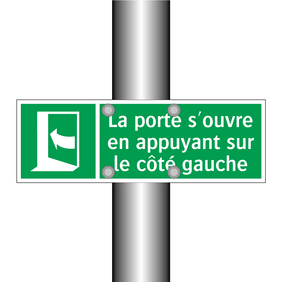 La porte s'ouvre en appuyant sur le côté gauche