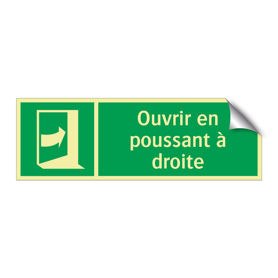 Ouvrir en poussant à droite