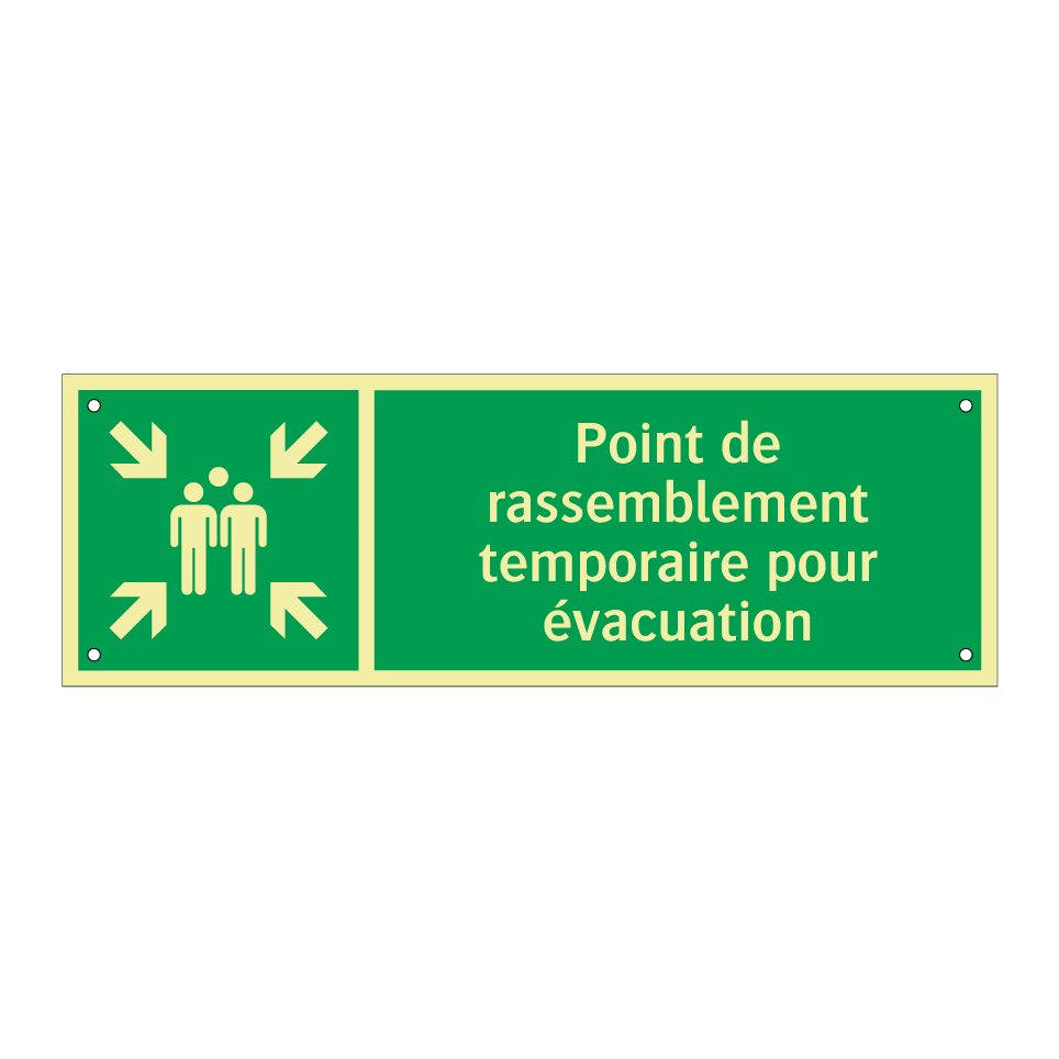 Point de rassemblement temporaire pour évacuation