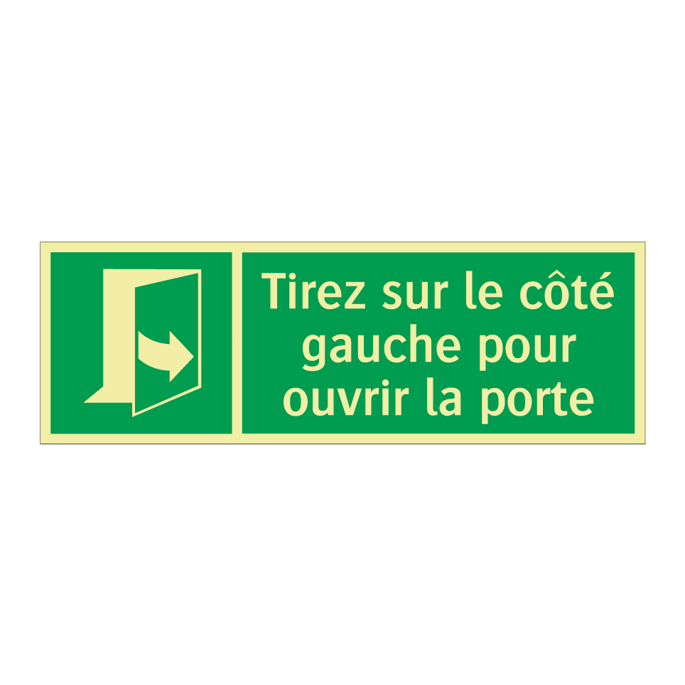 Tirez sur le côté gauche pour ouvrir la porte