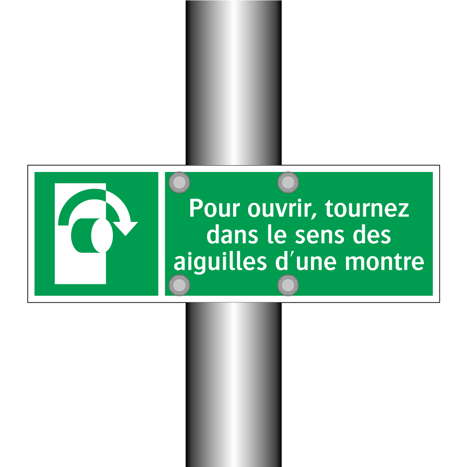 Pour ouvrir, tournez dans le sens des aiguilles d'une montre