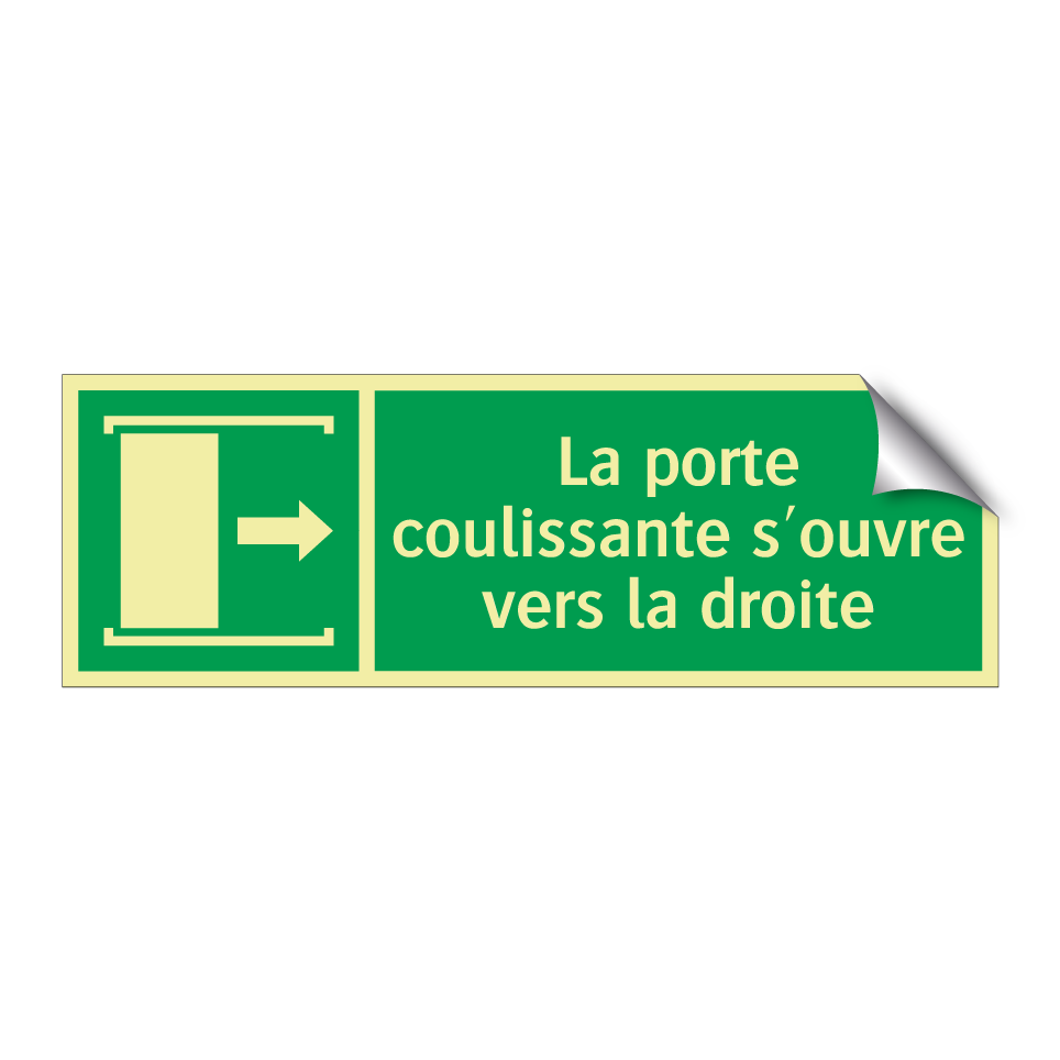 La porte coulissante s'ouvre vers la droite