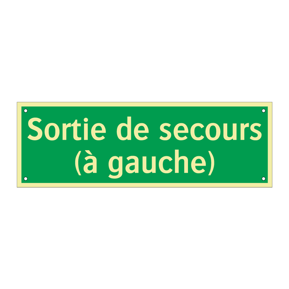 Sortie de secours (à gauche)