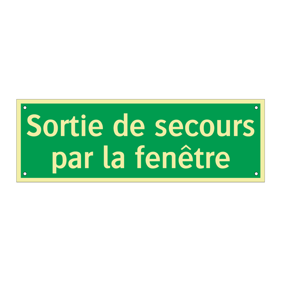 Sortie de secours par la fenêtre