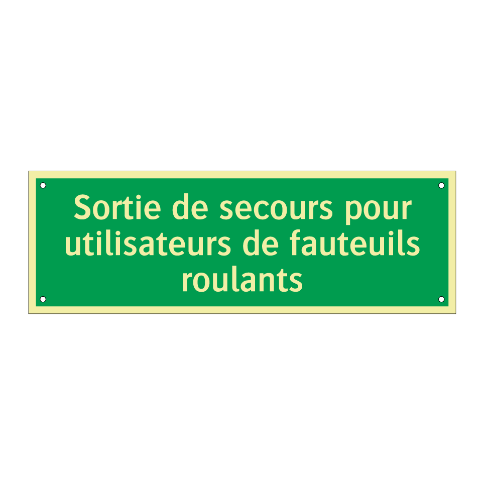 Sortie de secours pour utilisateurs de fauteuils roulants
