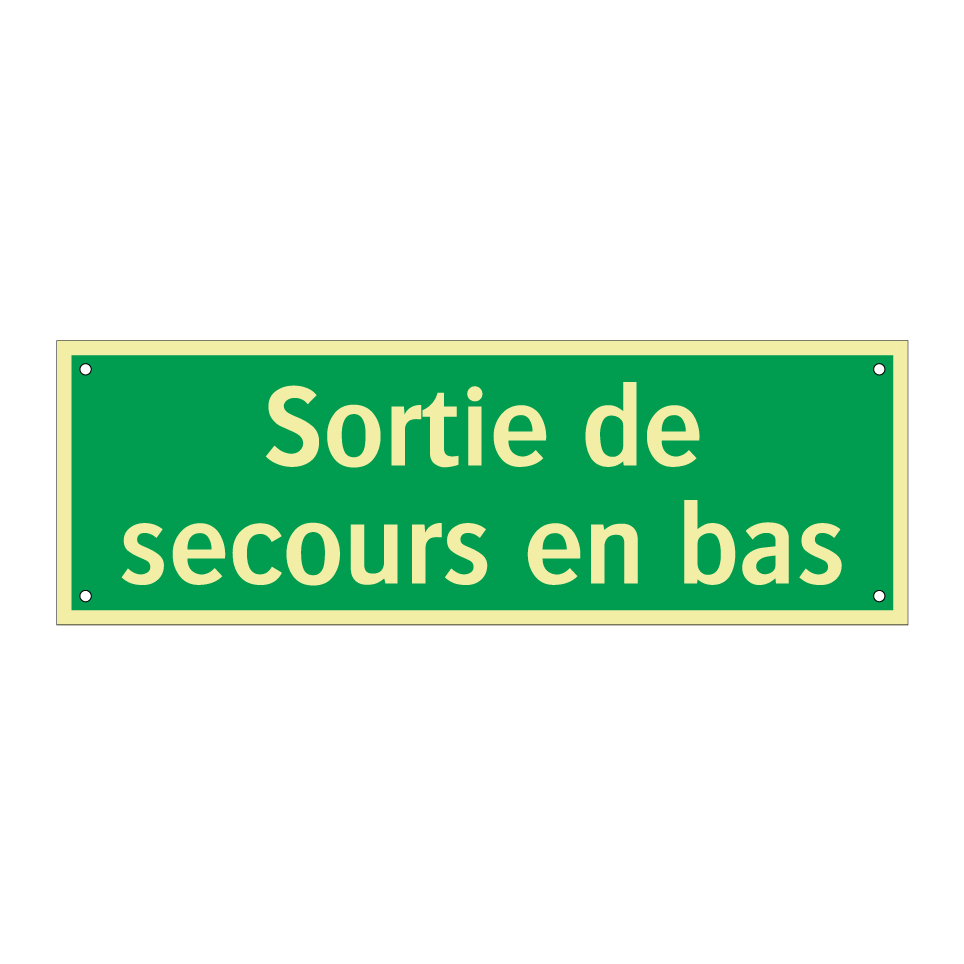 Sortie de secours en bas