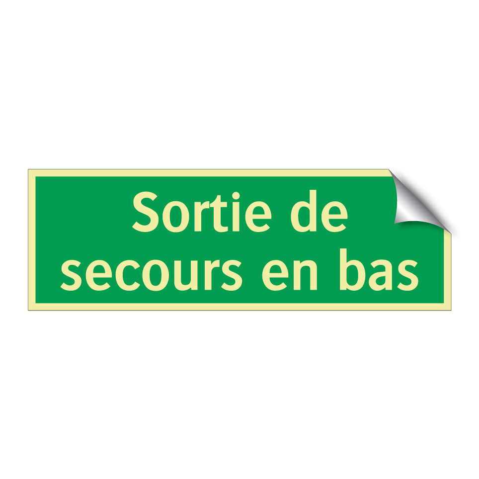 Sortie de secours en bas