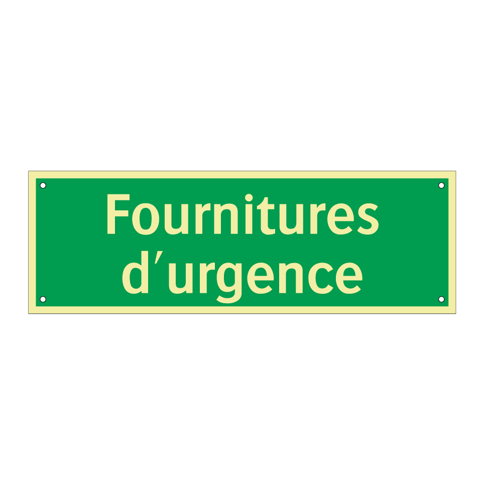 Fournitures d'urgence