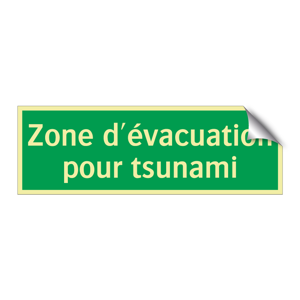 Zone d'évacuation pour tsunami