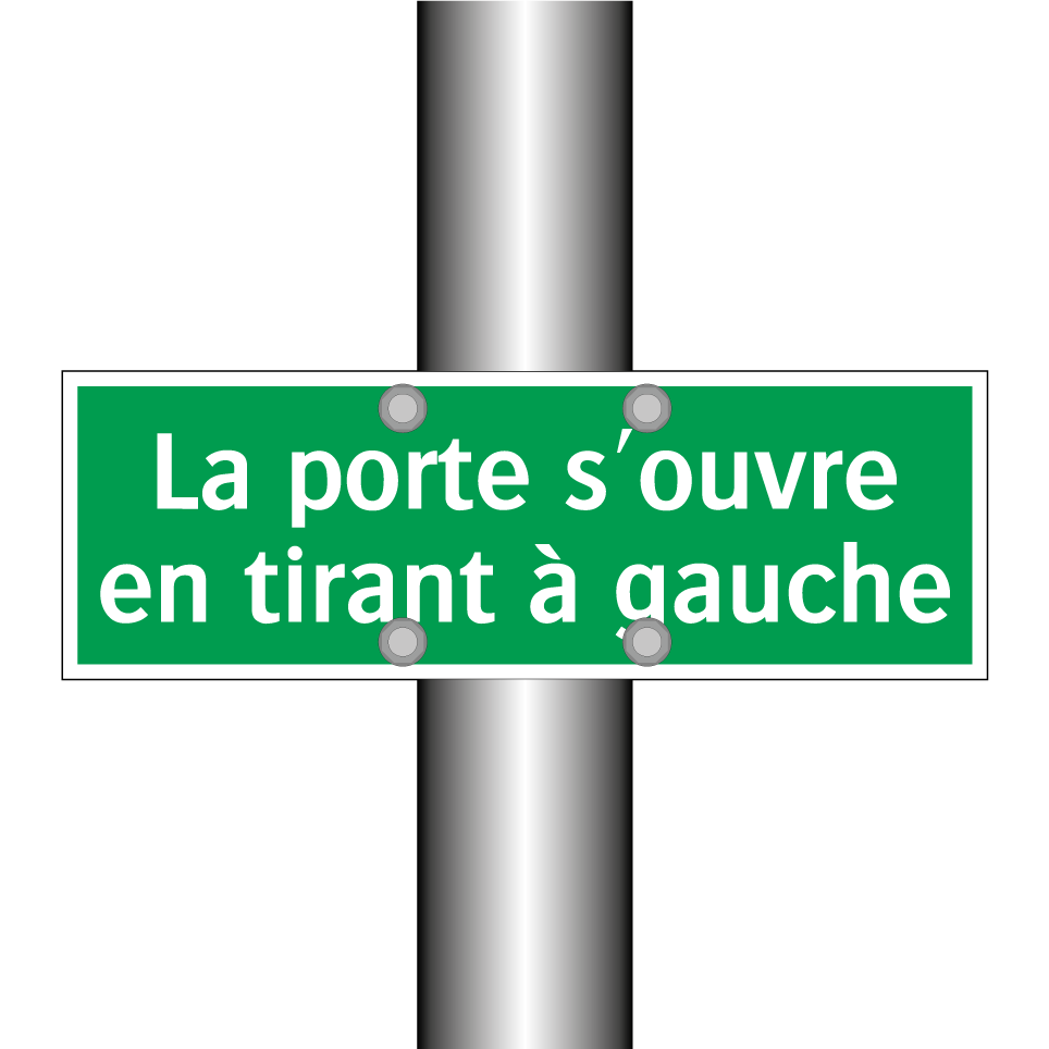 La porte s'ouvre en tirant à gauche