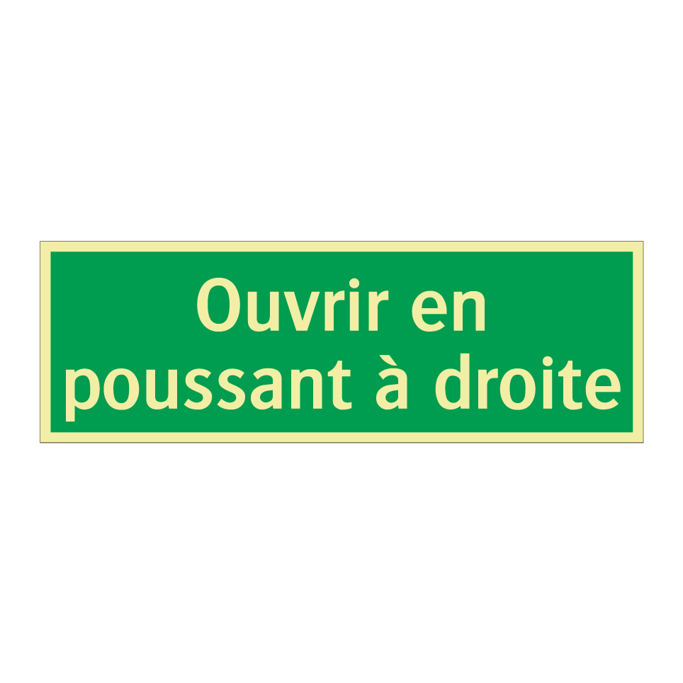 Ouvrir en poussant à droite