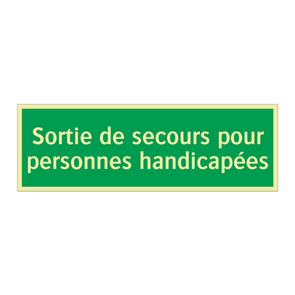 Sortie de secours pour personnes handicapées