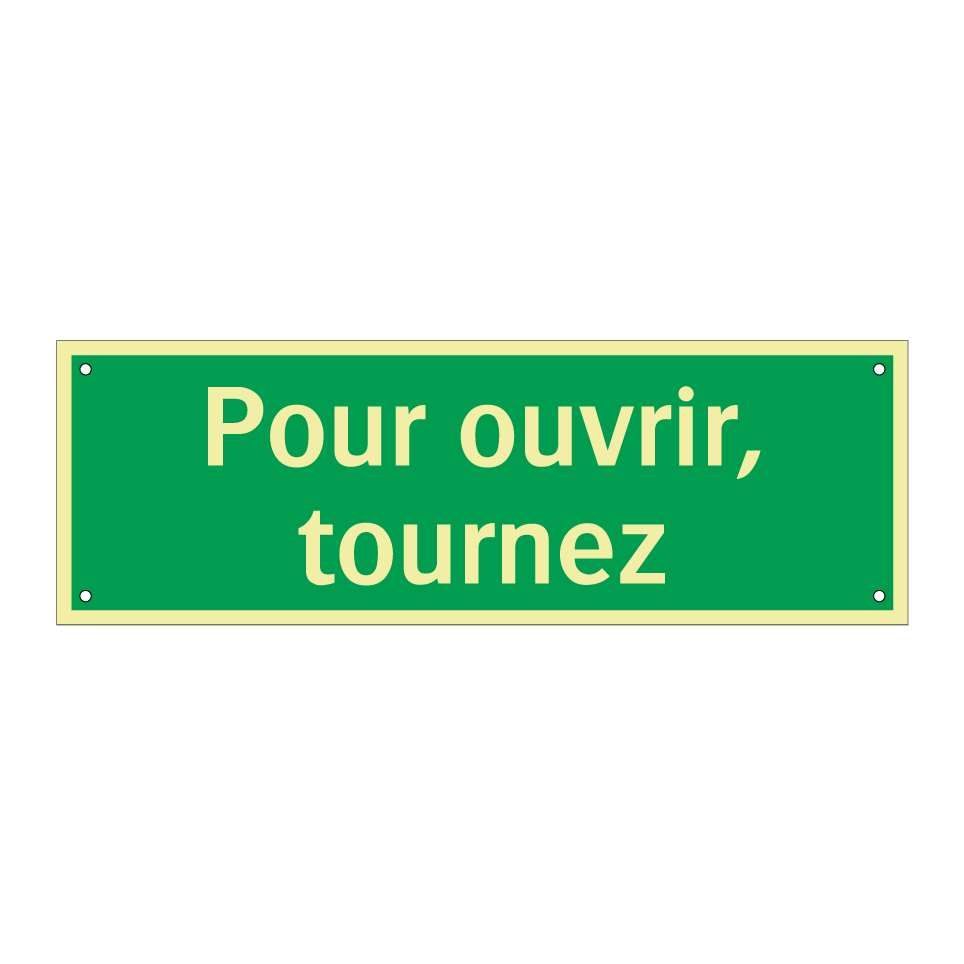 Pour ouvrir, tournez
