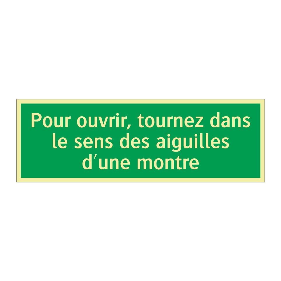 Pour ouvrir, tournez dans le sens des aiguilles d'une montre