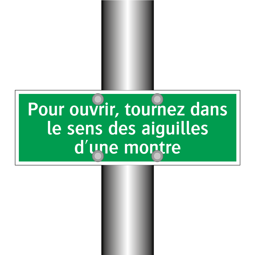 Pour ouvrir, tournez dans le sens des aiguilles d'une montre