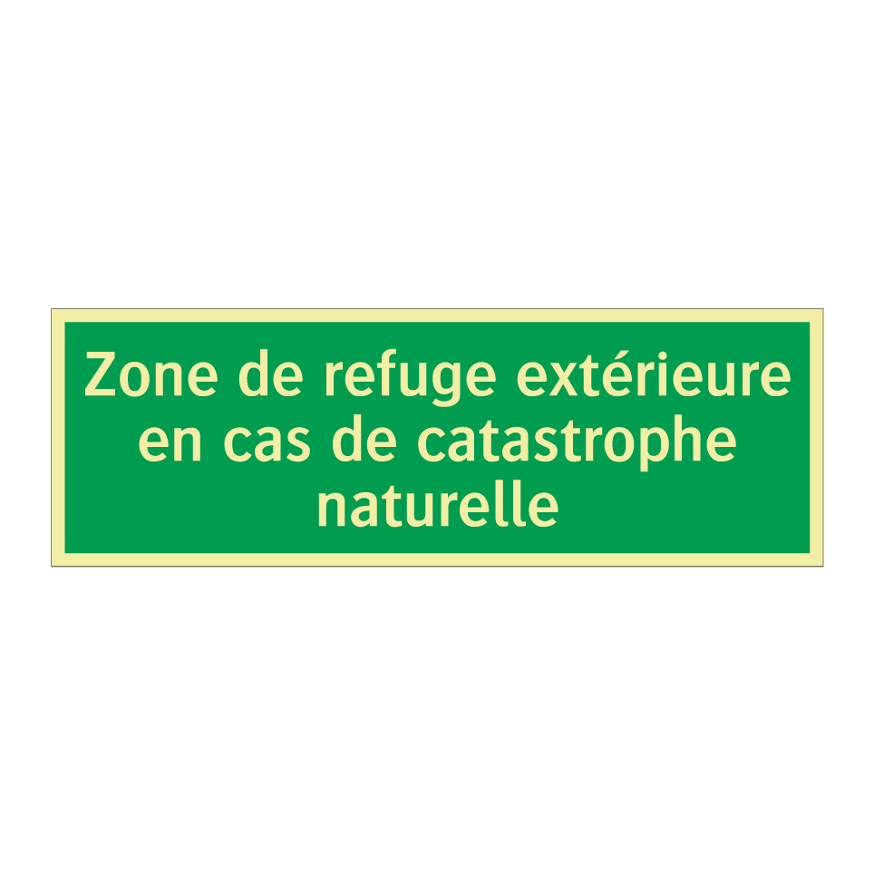 Zone de refuge extérieure en cas de catastrophe naturelle