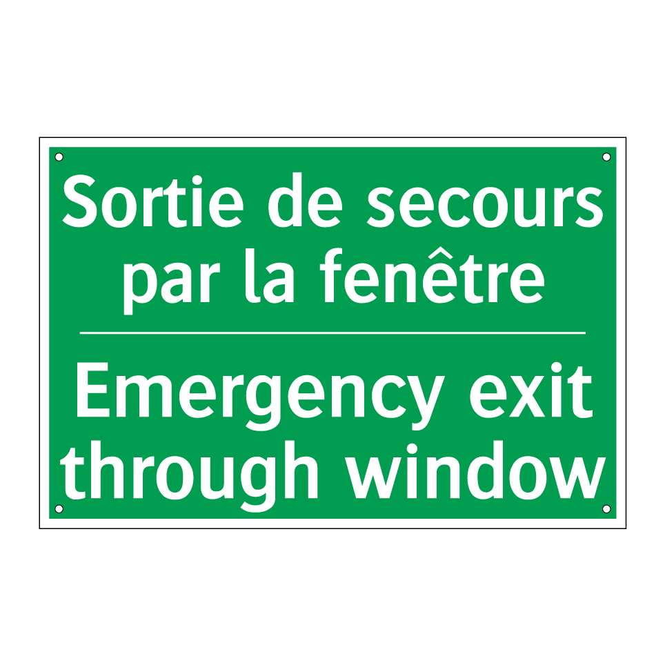 Sortie de secours par la fenêtre /.../ - Emergency exit through window