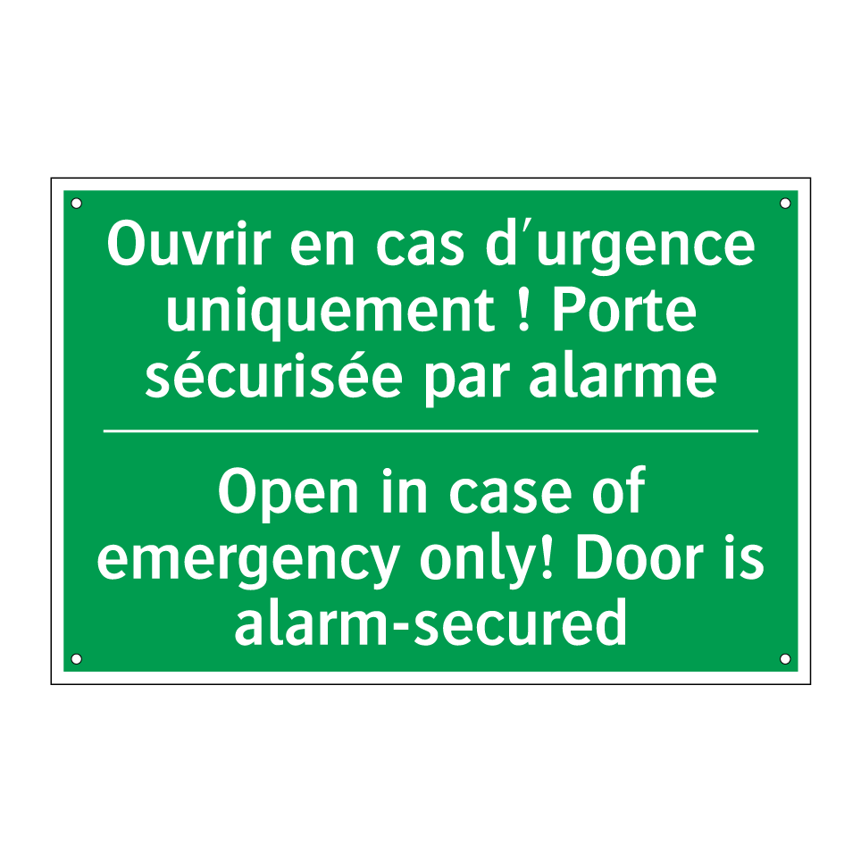 Ouvrir en cas d'urgence uniquement /.../ - Open in case of emergency only! /.../