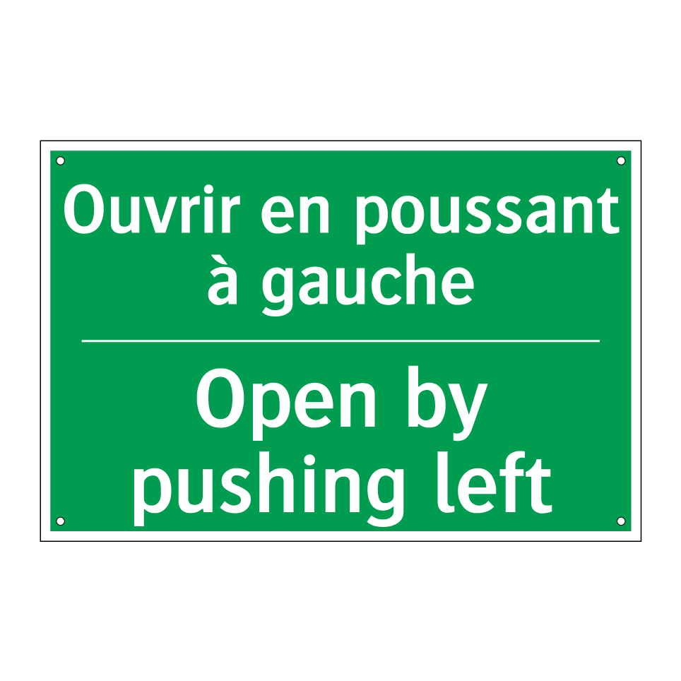 Ouvrir en poussant à gauche - Open by pushing left
