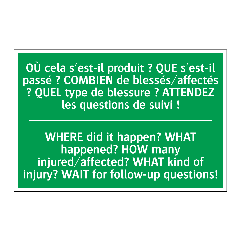 OÙ cela s'est-il produit ? QUE /.../ - WHERE did it happen? WHAT happened? /.../