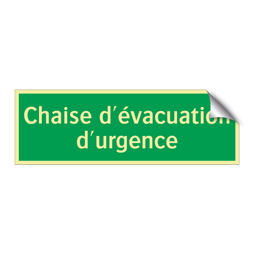 Chaise d'évacuation d'urgence