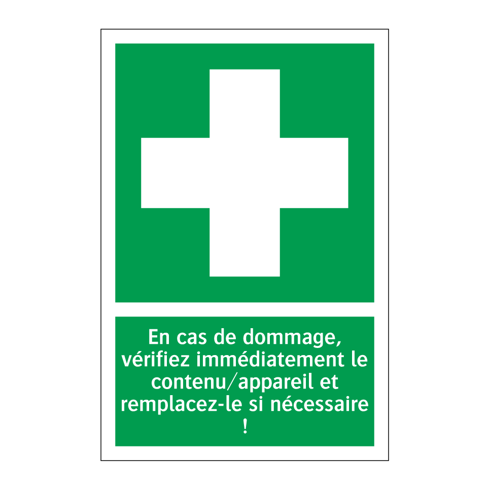 En cas de dommage, vérifiez immédiatement le contenu/appareil et remplacez-le si nécessaire !