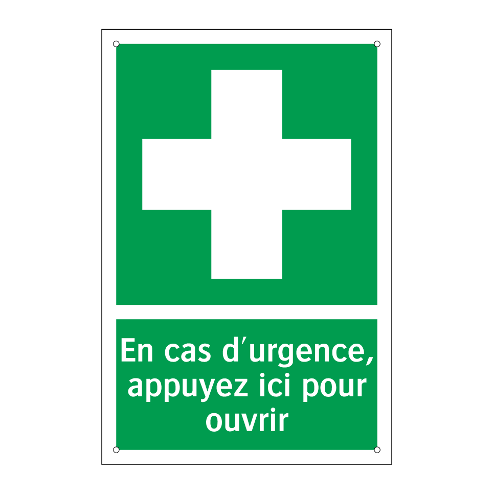 En cas d'urgence, appuyez ici pour ouvrir