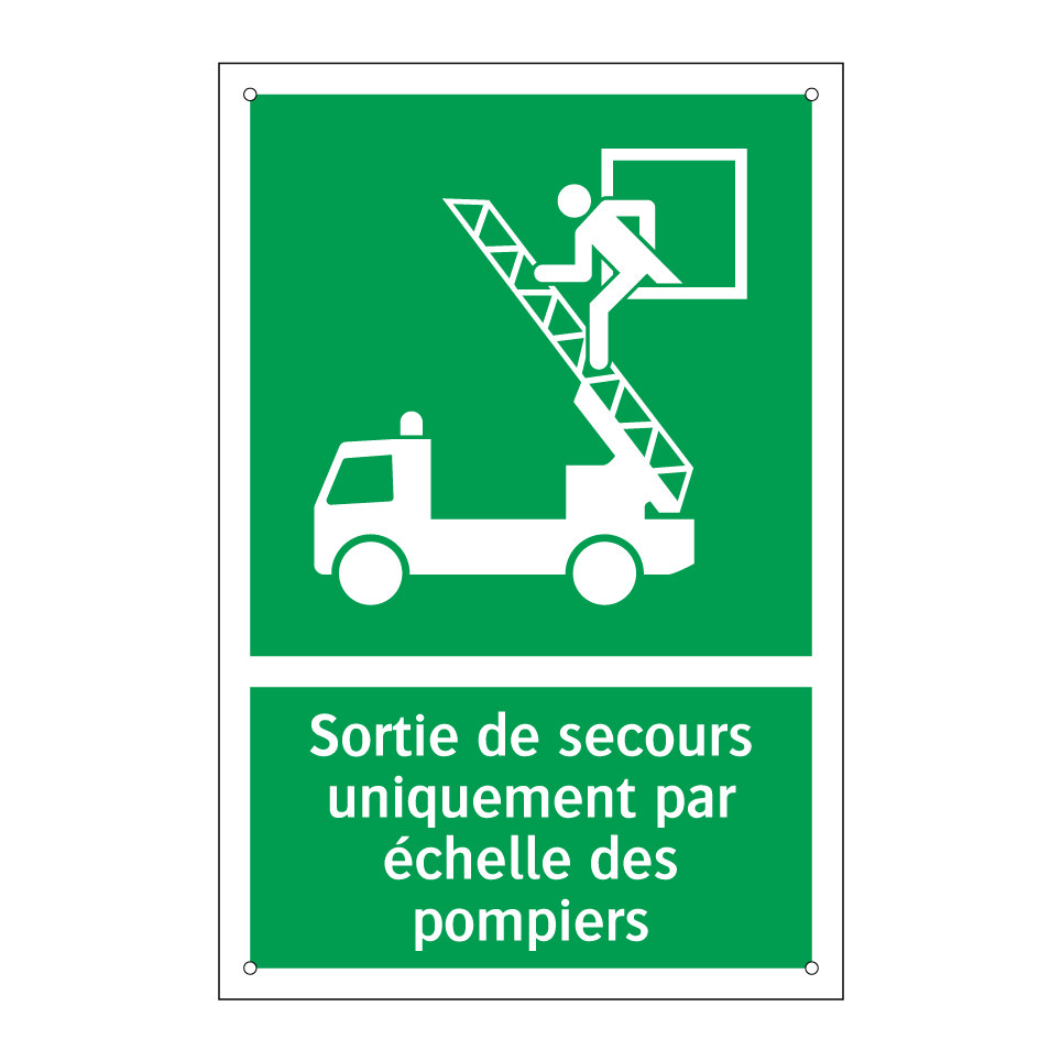Sortie de secours uniquement par échelle des pompiers